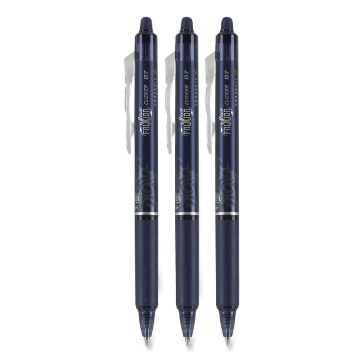 PILOT CORP. OF AMERICA FriXion Clicker Erasable Gel Pen, Retractable, Fine 0.7 mm, Navy Ink, Navy Barrel, 3/Pack (PIL31468) thumbnail 2