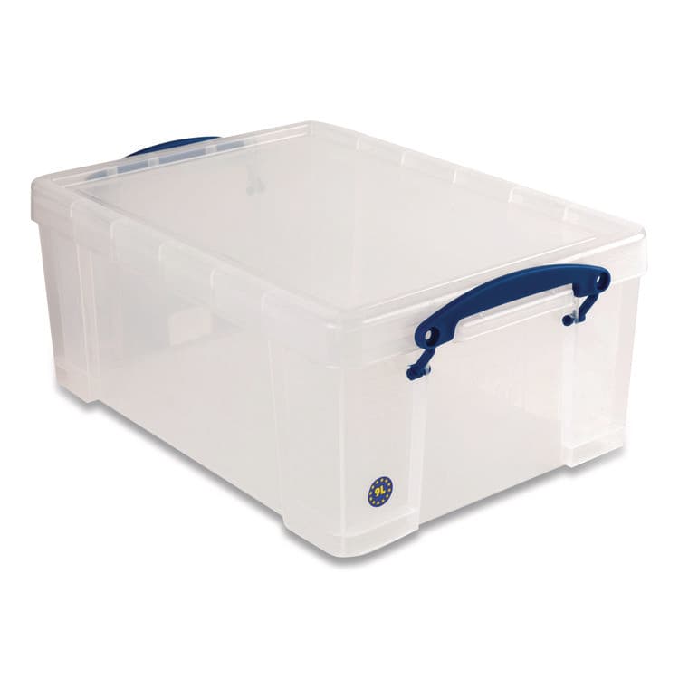 REALLY USEFUL BOXES . Snap-Lid Storage Bin, 2.37 gal, 10.25" x 14.5" x 6.25", Clear/Blue, 4/Pack (RUA9CPK4CB) thumbnail 2