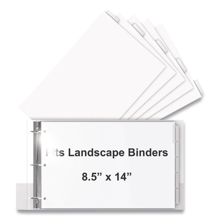 STRIDE WRITING Landscape Orientation Index Dividers, 5-Tab, 14 x 8.5, White, 1 Set (STW63200) thumbnail 2