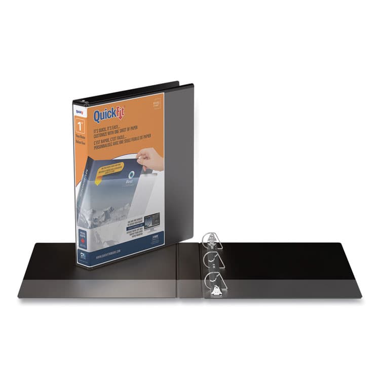 STRIDE WRITING QuickFit D-Ring View Binder, 3 Rings, 1" Capacity, 11 x 8.5, Black (STW87011) thumbnail 2
