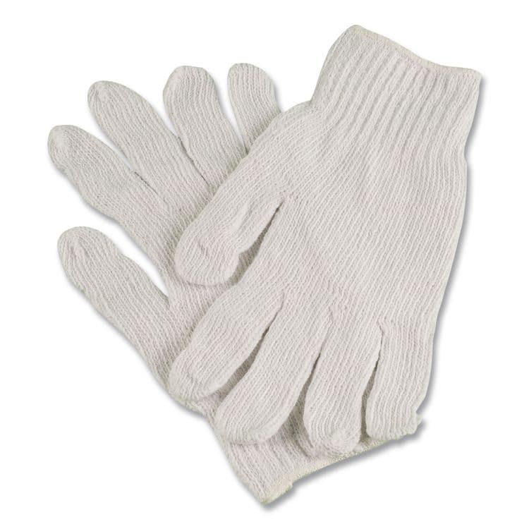 TRADEX INTERNATIONAL PRO CTPS400/NLW Series Natural White String Knit Gloves, Reversible, Medium, White, 12 Pairs (TXICTPS400MDNLW)