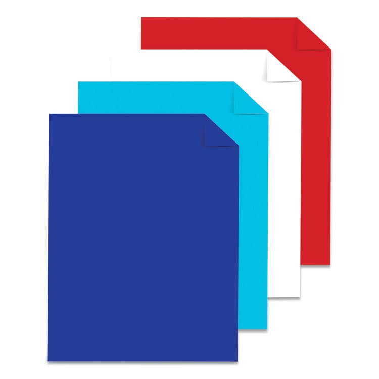 NEENAH PAPER Color Cardstock - "Patriotic" Assortment, 65 lb Cover Weight, 8.5 x 11, Assorted Patriotic Colors, 100/Pack (WAU91644) thumbnail 2