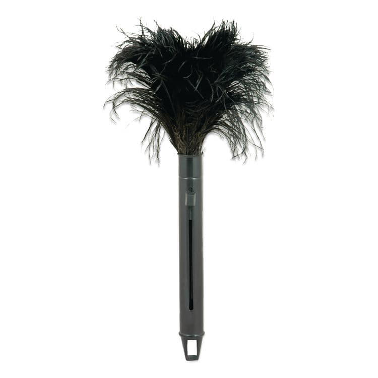 THE ODELL CORPORATION Pop Top Feather Duster, Ostrich, 9" to 14" Handle, Black (ODCRET14UNS91)