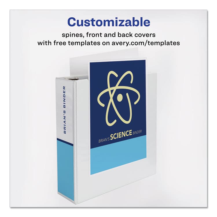 AVERY PRODUCTS CORPORATION Durable View Binder with DuraHinge and Slant Rings, 3 Rings, 3" Capacity, 11 x 8.5, White (AVE17042) thumbnail 3