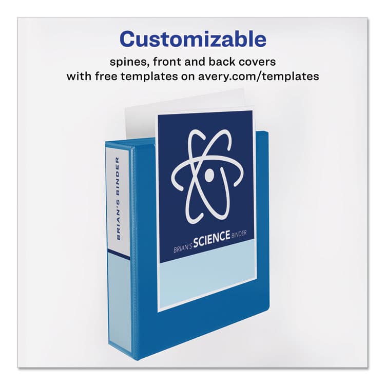 AVERY PRODUCTS CORPORATION Durable View Binder with DuraHinge and Slant Rings, 3 Rings, 1.5" Capacity, 11 x 8.5, Blue (AVE17024) thumbnail 3