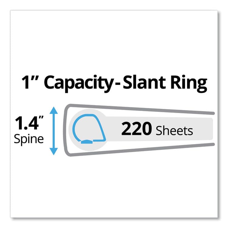 AVERY PRODUCTS CORPORATION Durable Non-View Binder with DuraHinge and Slant Rings, 3 Rings, 1" Capacity, 11 x 8.5, Blue (AVE27251) thumbnail 2