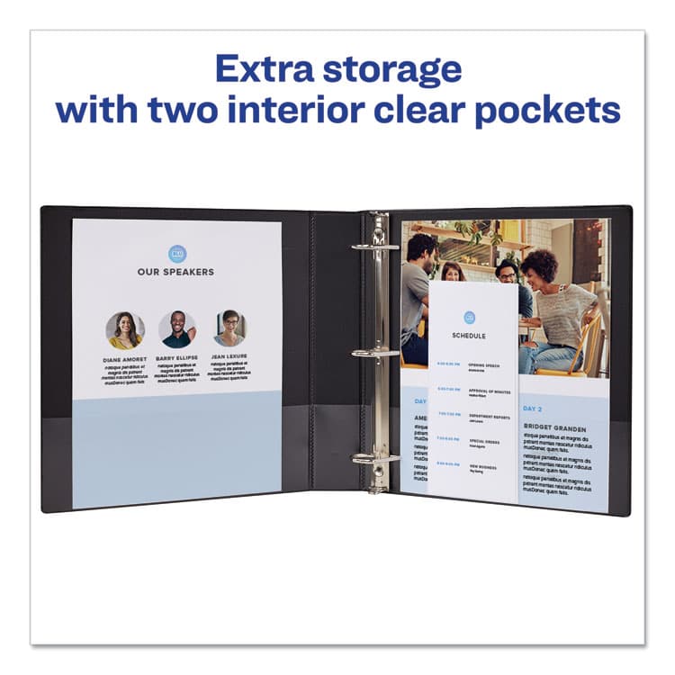 AVERY PRODUCTS CORPORATION Durable Non-View Binder with DuraHinge and Slant Rings, 3 Rings, 1.5" Capacity, 11 x 8.5, Green (AVE27353) thumbnail 4