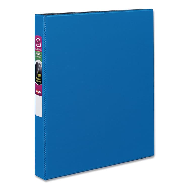 AVERY PRODUCTS CORPORATION Durable Non-View Binder with DuraHinge and Slant Rings, 3 Rings, 1" Capacity, 11 x 8.5, Blue (AVE27251)