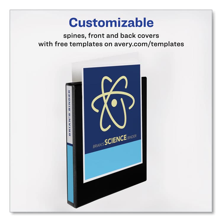 AVERY PRODUCTS CORPORATION Economy View Binder with Round Rings , 3 Rings, 1" Capacity, 11 x 8.5, Black, (5710) (AVE05710) thumbnail 3