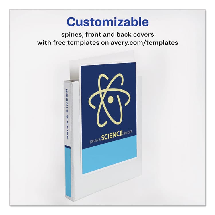 AVERY PRODUCTS CORPORATION Economy View Binder with Round Rings , 3 Rings, 1" Capacity, 11 x 8.5, White, (5711) (AVE05711) thumbnail 3