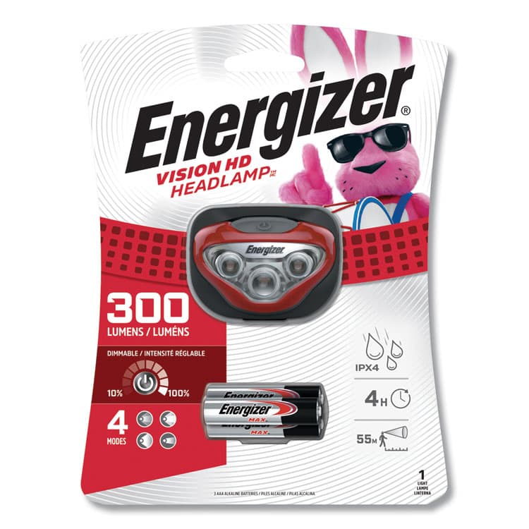 EVEREADY BATTERY LED Headlight, 3 AAA Batteries (Included), Red (EVEHDB32E)