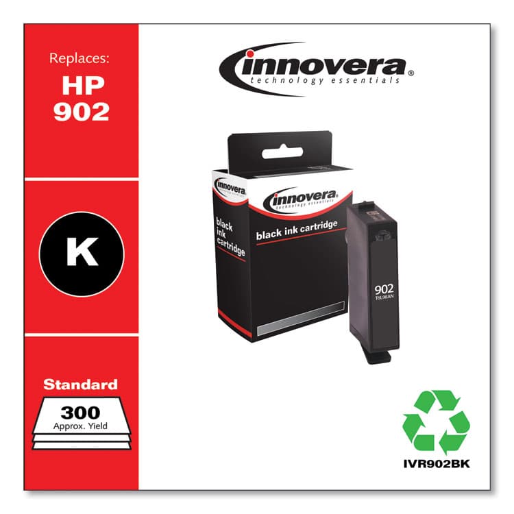 INNOVERA Remanufactured Black Ink, Replacement for 902 (T6L98AN), 300 Page-Yield (IVR902BK) thumbnail 2