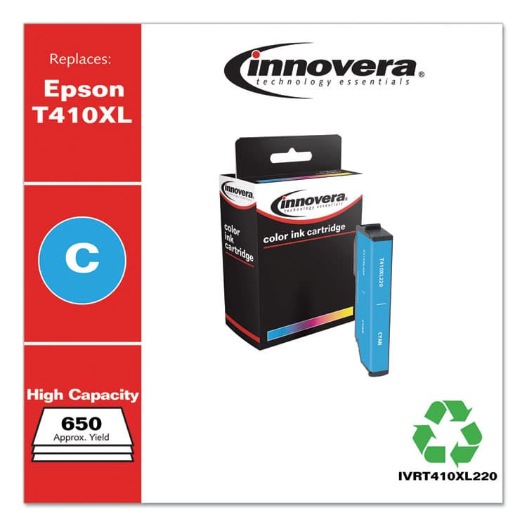 INNOVERA Remanufactured Cyan High-Yield Ink, Replacement for T410XL (T410XL220), 650 Page-Yield (IVRT410XL220) thumbnail 2