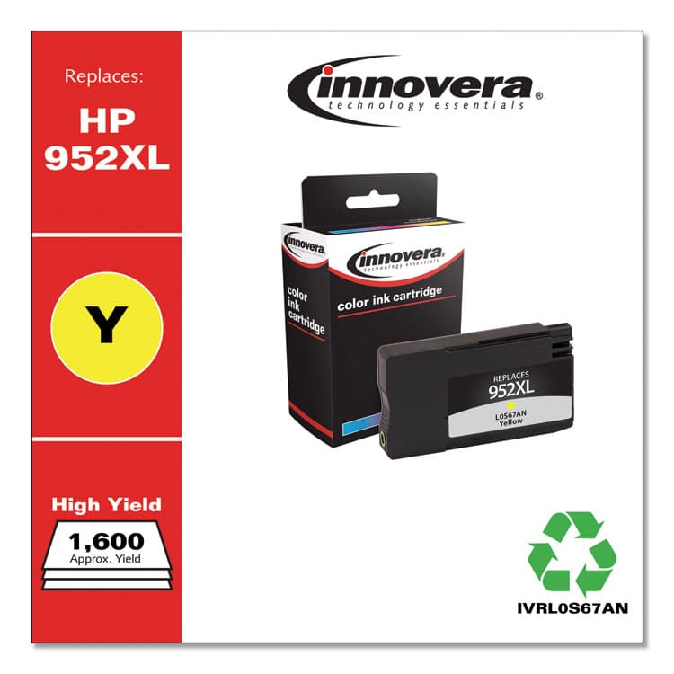 INNOVERA Remanufactured Yellow High-Yield Ink, Replacement for 952XL (L0S67AN), 1,600 Page-Yield (IVRL0S67AN) thumbnail 2