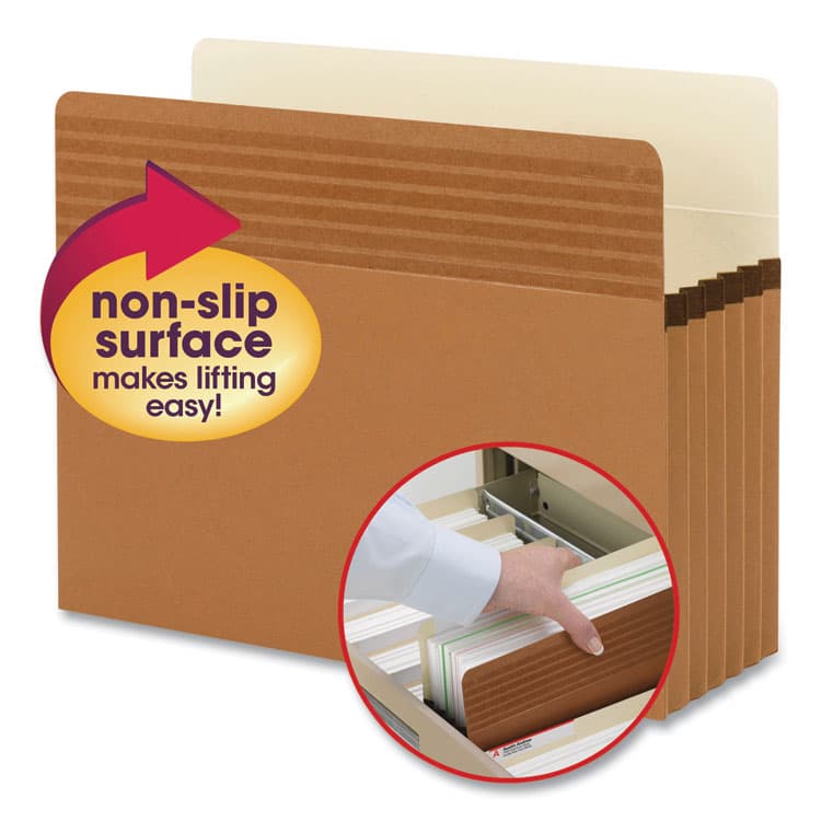 SMEAD MANUFACTURING CO. Easy Grip Pockets, 5.25" Expansion, Letter Size, Redrope, 10/Box (SMD73209) thumbnail 4