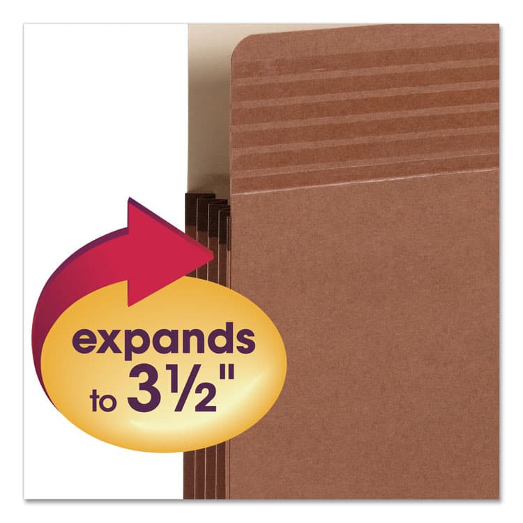 SMEAD MANUFACTURING CO. Easy Grip Pockets, 3.5" Expansion, Legal Size, Redrope, 25/Box (SMD73210) thumbnail 4