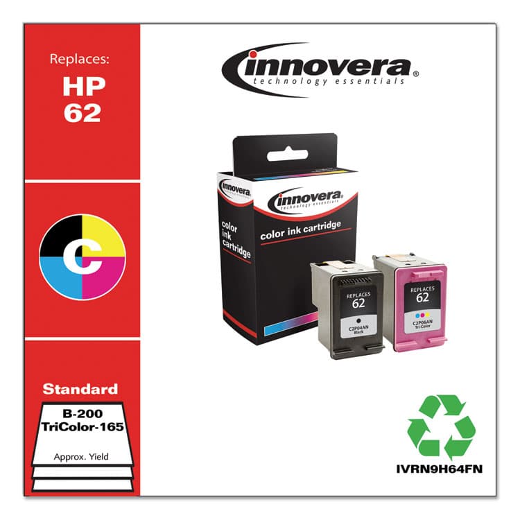 INNOVERA Remanufactured Black/Tri-Color Ink, Replacement for 62 (N9H64FN), 200/165 Page-Yield (IVRN9H64FN) thumbnail 2