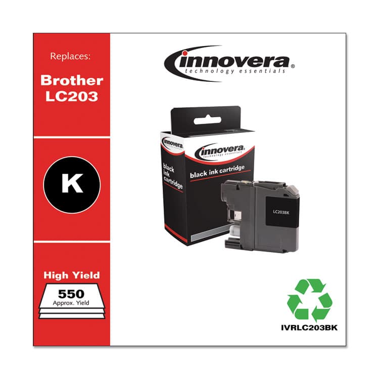 INNOVERA Remanufactured Black High-Yield Ink, Replacement for LC203BK, 550 Page-Yield (IVRLC203BK) thumbnail 2