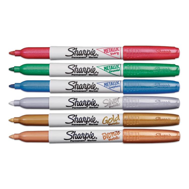 SANFORD Metallic Fine Point Permanent Markers, Fine Bullet Tip, Blue-Green-Red, 6/Pack (SAN2029678) thumbnail 3