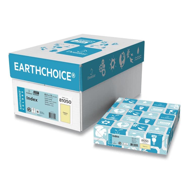 DOMTAR PAPER Card Stock, 110 lb Cover Weight, 8.5 x 11, Canary Yellow, 250/Pack (DMR97754900)