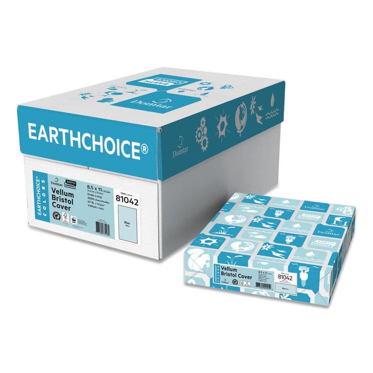 DOMTAR PAPER Cover Stock, 67 lb Bristol Weight, 8.5 x 11, Blue, 250/Pack (DMR81042)