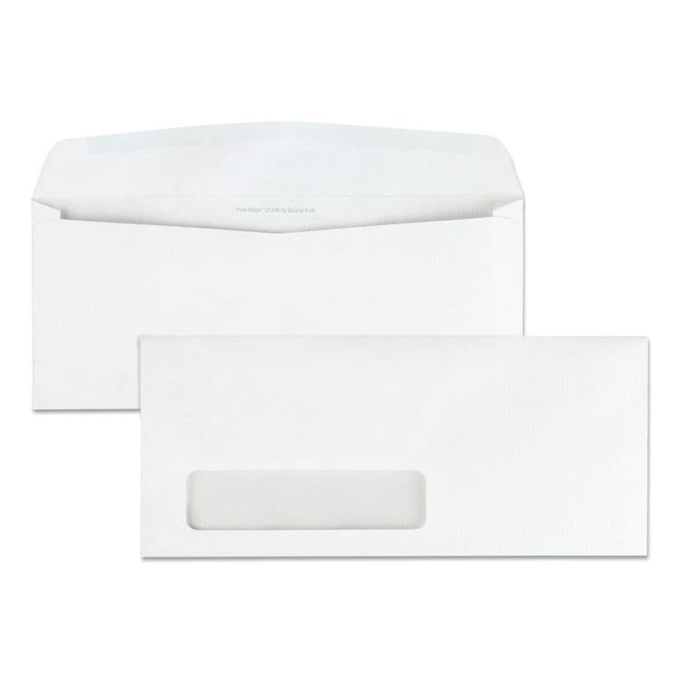 QUALITY PARK PRODUCTS Park Ridge Embossed Executive Envelope, Address Window, #10, Commercial Flap, Gummed Closure, 4.13 x 9.5, White, 500/Box (QUA21330)