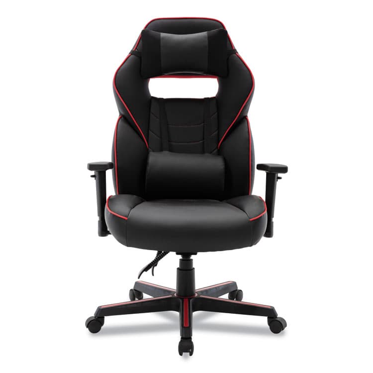 ALERA Racing Style Ergonomic Gaming Chair, Supports 275 lb, 15.91" to 19.8" Seat Height, Black/Red Trim Seat/Back, Black/Red Base (ALEGM4136) thumbnail 4