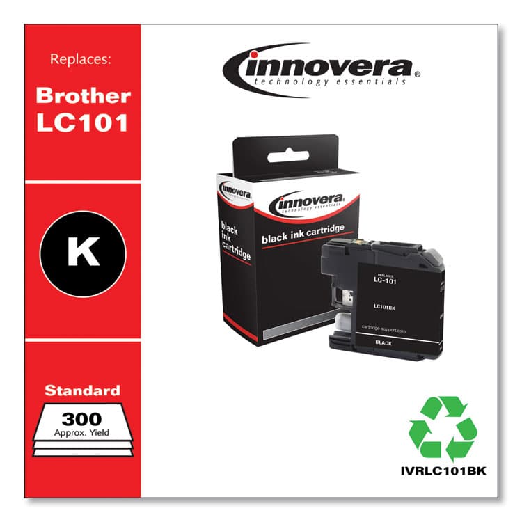 INNOVERA Compatible Black Ink, Replacement for LC101BK, 300 Page-Yield (IVRLC101BK) thumbnail 2