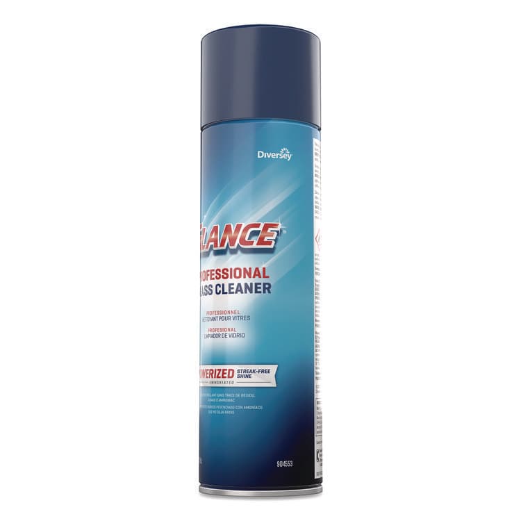 DIVERSEY Glance Powerized Glass and Surface Cleaner, Ammonia Scent, 19 oz Aerosol Spray, 12/Carton (DVO101109731) thumbnail 3