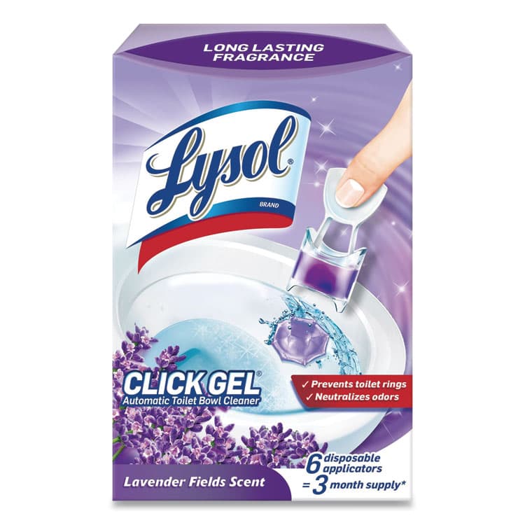 RECKITT BENCKISER Click Gel Automatic Toilet Bowl Cleaner, Lavender Fields, 6/Box, 4 Boxes/Carton (RAC89060CT) thumbnail 2