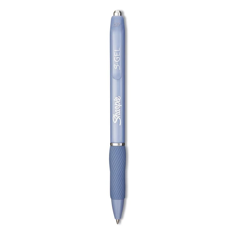 SANFORD S-Gel Fashion Barrel Gel Pen, Retractable, Medium 0.7 mm, Black Ink, Frost Blue Barrel, Dozen (SAN2126232)
