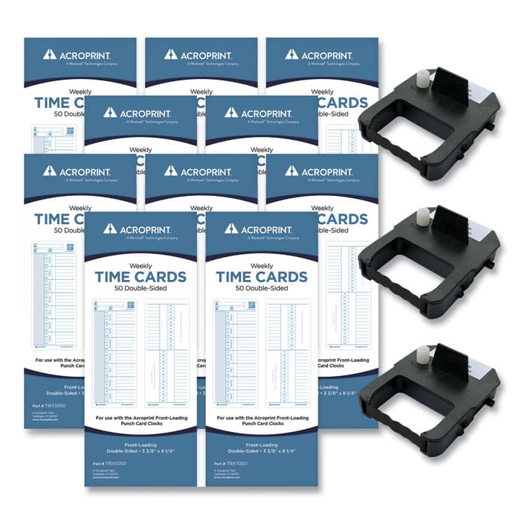 ACRO PRINT TIME RECORDER EXP500 Accessory Bundle, Weekly, Two Sides, 3.38 x 8.25 (ACPEXP500)