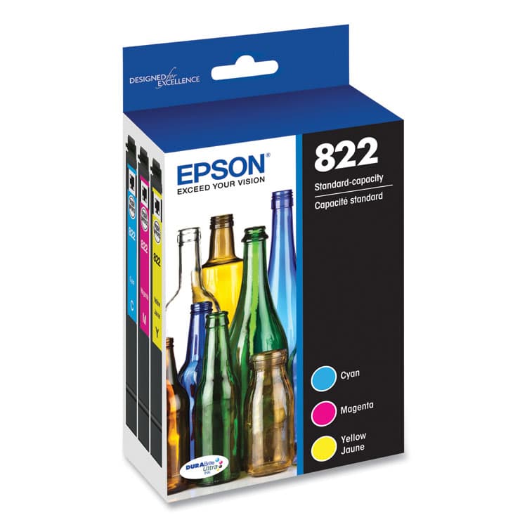 EPSON AMERICA, . T822520-S (T822) DURABrite Ultra Ink, 240 Page-Yield, Cyan/Magenta/Yellow (EPST822520S) thumbnail 2