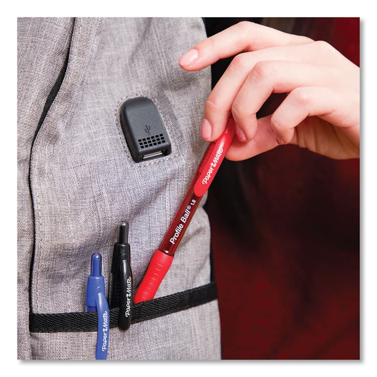 SANFORD Profile Ballpoint Pen, Retractable, Medium 1 mm, Blue Ink, Translucent Blue Barrel, 4/Pack (PAP2113555) thumbnail 4