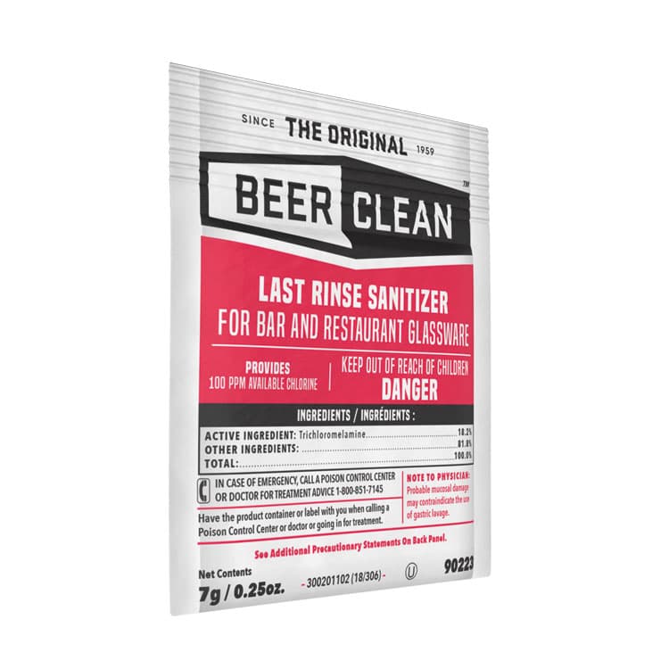 DIVERSEY Beer Clean Last Rinse Glass Sanitizer, Powder, 0.25 oz Pack, 100/Carton (DVO90223) thumbnail 3