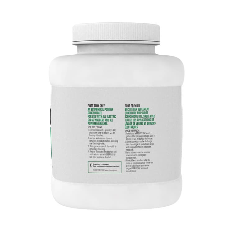 DIVERSEY Beer Clean Glass Cleaner, Unscented, Powder, 4 lb. Container (DVO990241) thumbnail 2
