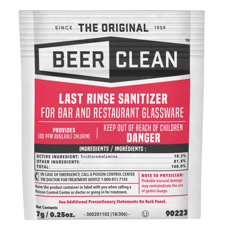 DIVERSEY Beer Clean Last Rinse Glass Sanitizer, Powder, 0.25 oz Pack, 100/Carton (DVO90223) thumbnail 4