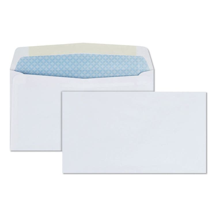 QUALITY PARK PRODUCTS Security Tint Business Envelope, #6 3/4, Commercial Flap, Gummed Closure, 3.63 x 6.5, White, 500/Box (QUA10412)