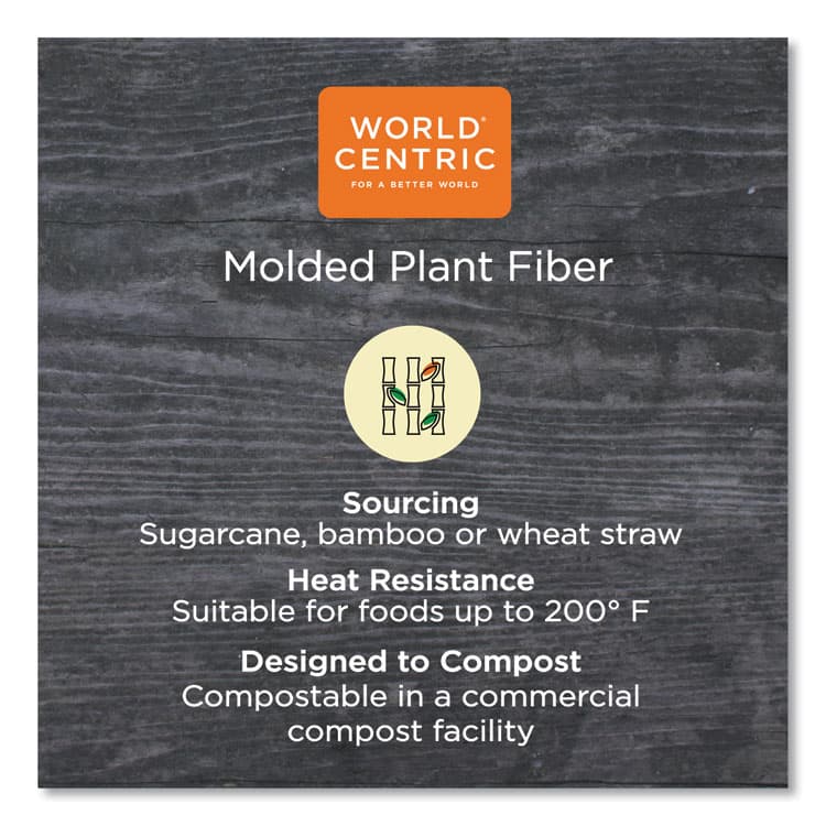 WORLD CENTRIC PFAS Fiber Trays, 9.1 x 7.1 x 0.7, Natural, Paper, 500/Carton (WORTRSC4S) thumbnail 4