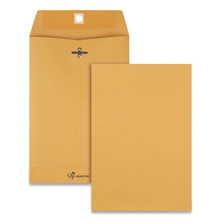 QUALITY PARK PRODUCTS Clasp Envelope, 32 lb Bond Weight Kraft, #1 3/4, Square Flap, Clasp/Gummed Closure, 6.5 x 9.5, Brown Kraft, 100/Box (QUA37763)