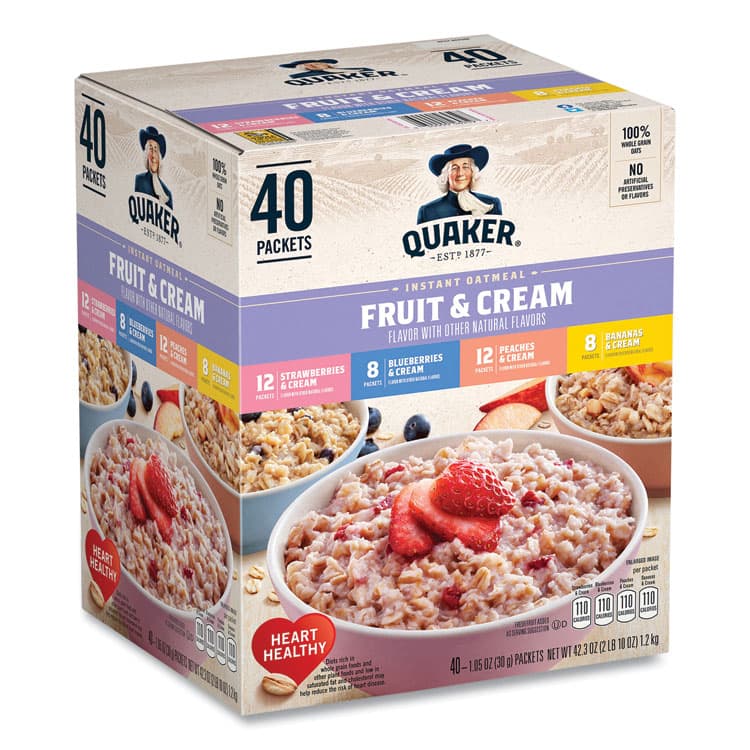 QUAKER OATS COMPANY Instant Oatmeal, Assorted Varieties, 1.05 oz Packet, 40/Box (GRR22001144)
