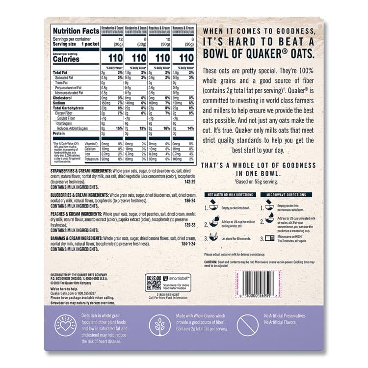 QUAKER OATS COMPANY Instant Oatmeal, Assorted Varieties, 1.05 oz Packet, 40/Box (GRR22001144) thumbnail 4