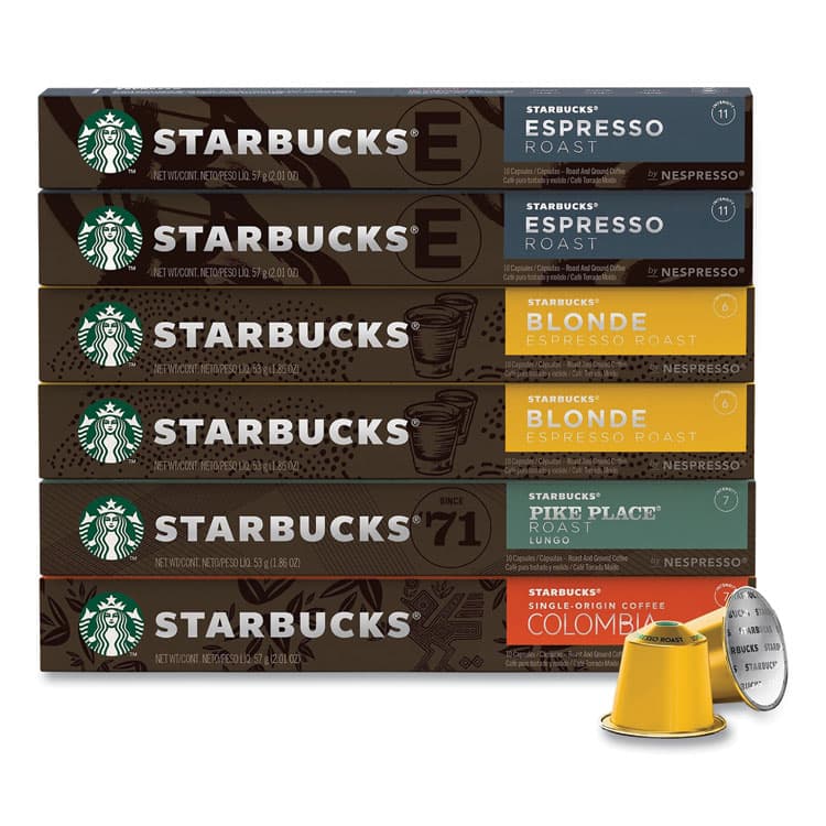 STARBUCKS COFFEE COMPANY Pods Variety Pack, Blonde Espresso/Colombia/Espresso/Pikes Place, 60 Pods/Pack (GRR22001153) thumbnail 4