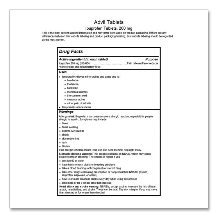 LIL DRUGSTORE PRODUCTS Ibuprofen Tablets, 200 mg, Refill Pack, Two Tablets/Packet, 30 Packets/Box (LIL58030) thumbnail 3