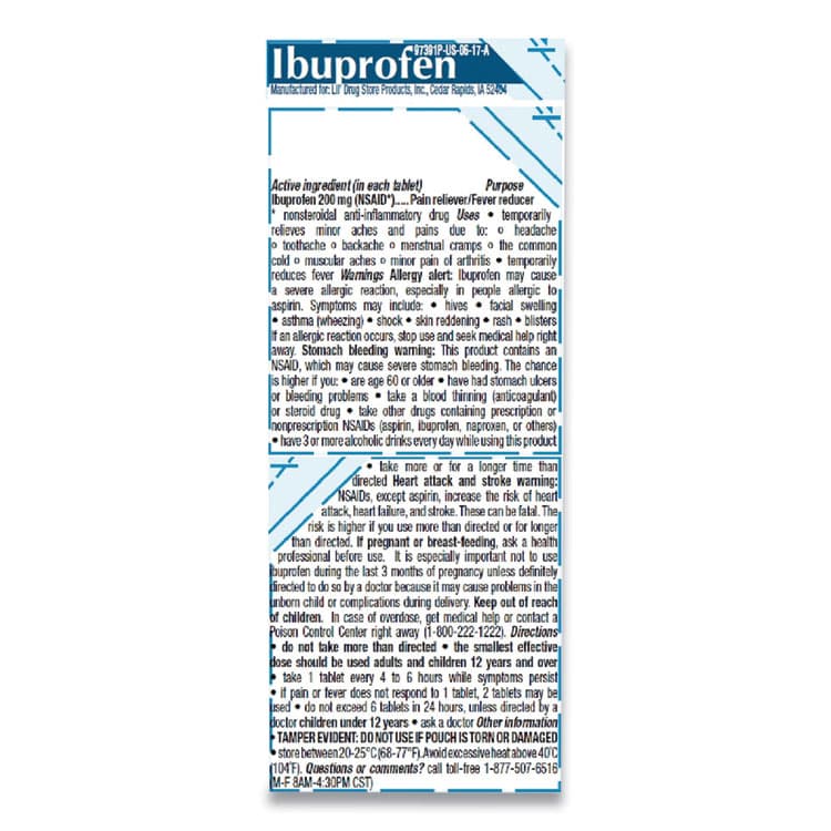 LIL DRUGSTORE PRODUCTS Ibuprofen, 200 mg, Refill Pack, Two Tablets/Packet, 50 Packets/Box (LIL97197) thumbnail 2