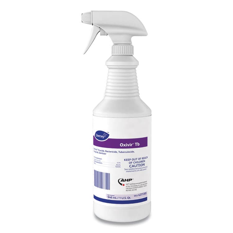 DIVERSEY Oxivir TB One-Step Disinfectant Cleaner, 32 oz Bottle, 12/Carton (DVO4277285) thumbnail 4