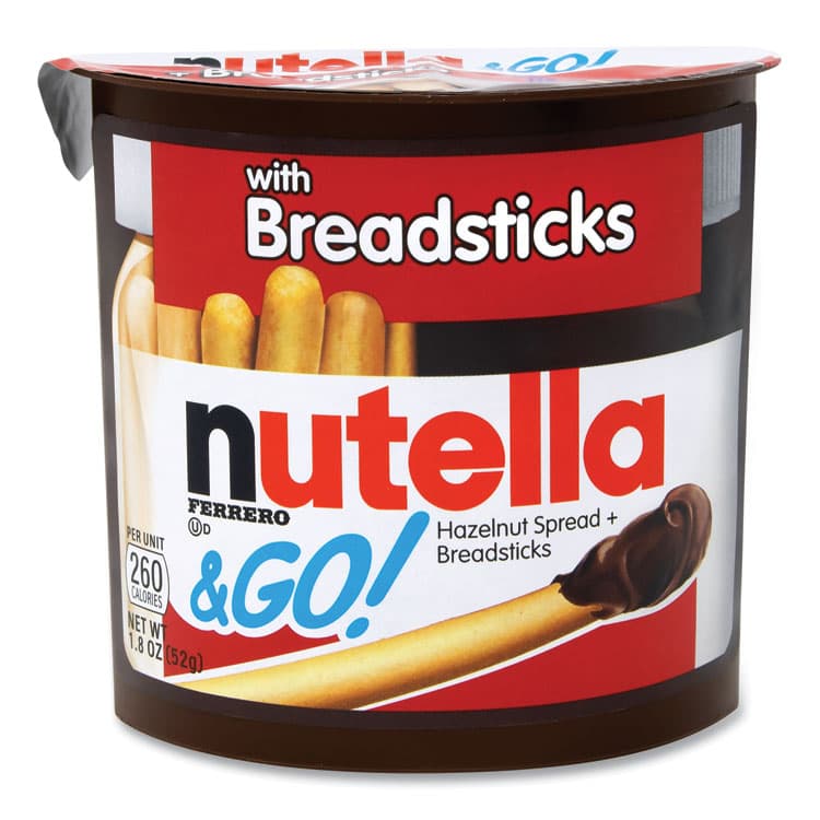 FERRERO USA Hazelnut Spread and Breadsticks, 1.8 oz Single-Serve Tub, 16/Pack (GRR22001135)