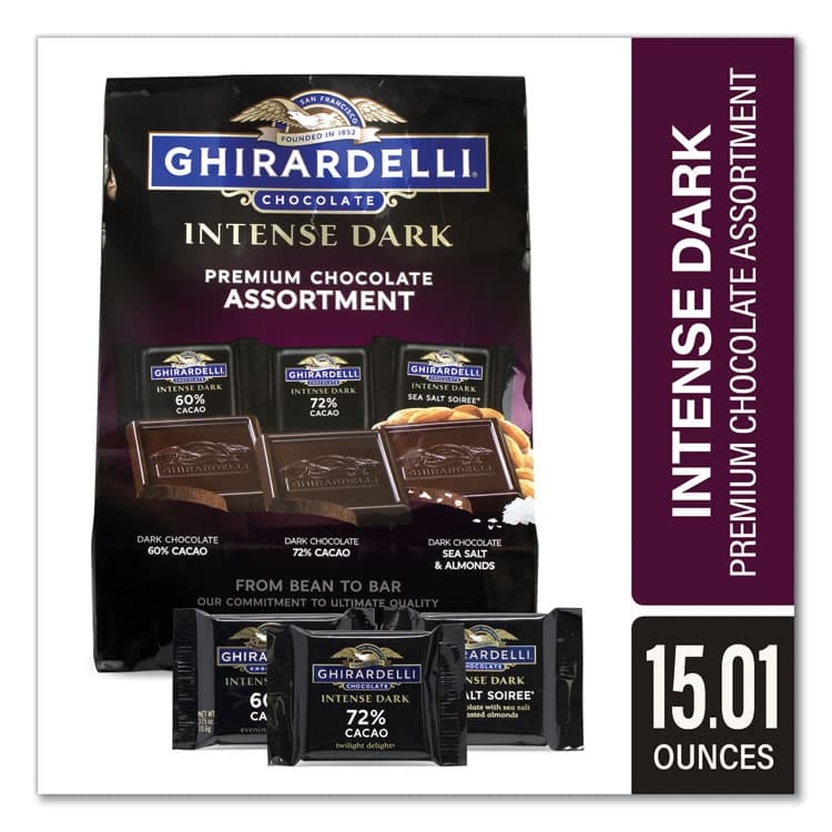 GHIRARDELLI Intense Dark Chocolate Premium Collection, 15.01 oz Bag (GRR22001102)