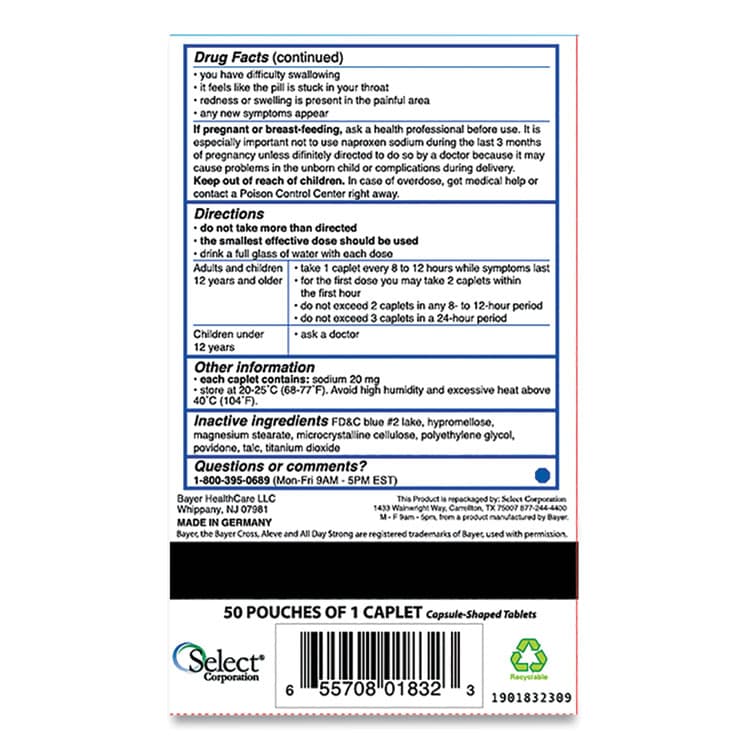 ACME UNITED CORPORATION Pain Reliever Tablets, 50 Packs/Box (PFYBXAL50) thumbnail 4