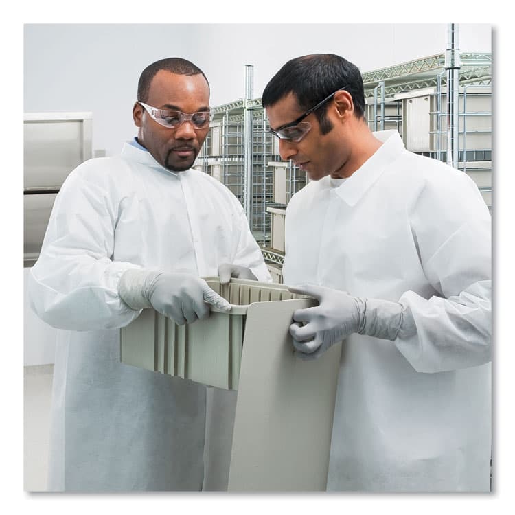 KIMBERLY-CLARK PROFESSIONAL A20 Breathable Particle Protection Lab Coat, Hook and Loop Closure/Elastic Wrists/No Pockets, Large, White, 30/Carton (ANS35620) thumbnail 2